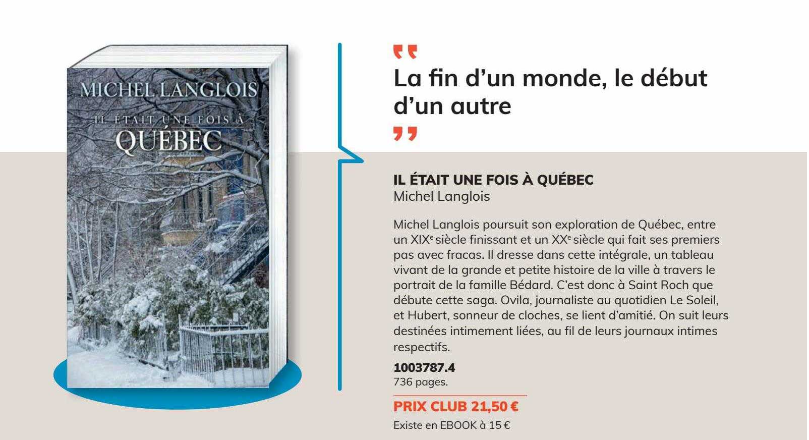 il était une fois à québec - michel langlois