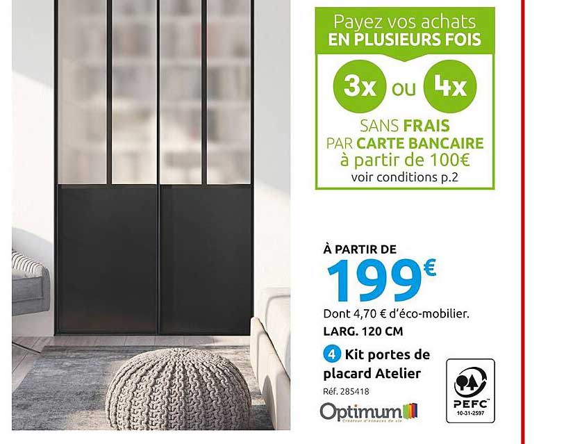 Kit Portes De Placard Atelier Optimum