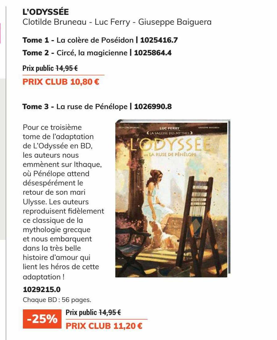 l'odyssée - clotilde bruneau - luc ferry - giuseppe baiguera