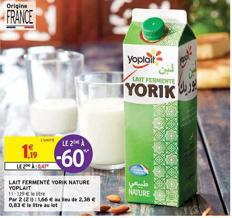 Lait Fermenté Yorik Nature Yoplait