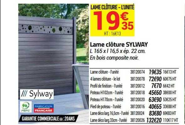 lame clôture sylway