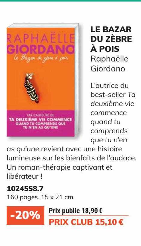 le bazar de zèbre à pois raphaëlle giordano