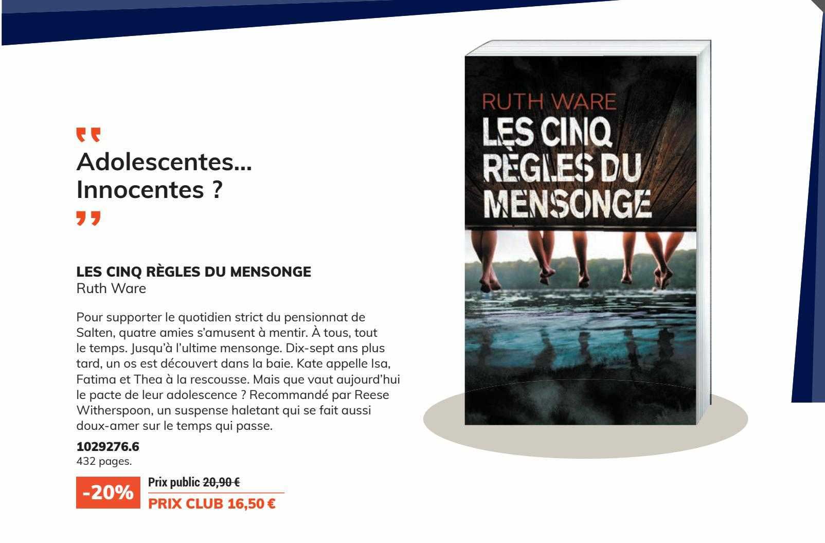 Les Cinq Règles Du Mensonge - Ruth Ware