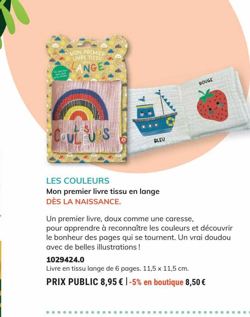 les couleurs mon premier livre tissu en lange