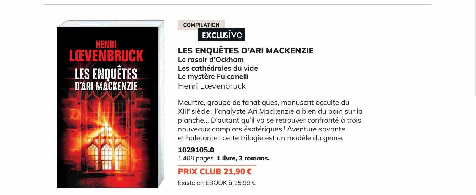 les enquêtes d'ari mackenzie - henri loevenbruck