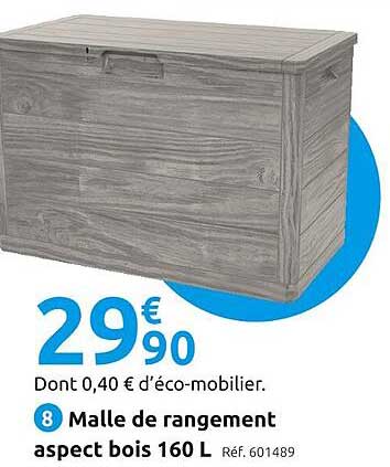 Malle De Rangement Aspect Bois 160 L