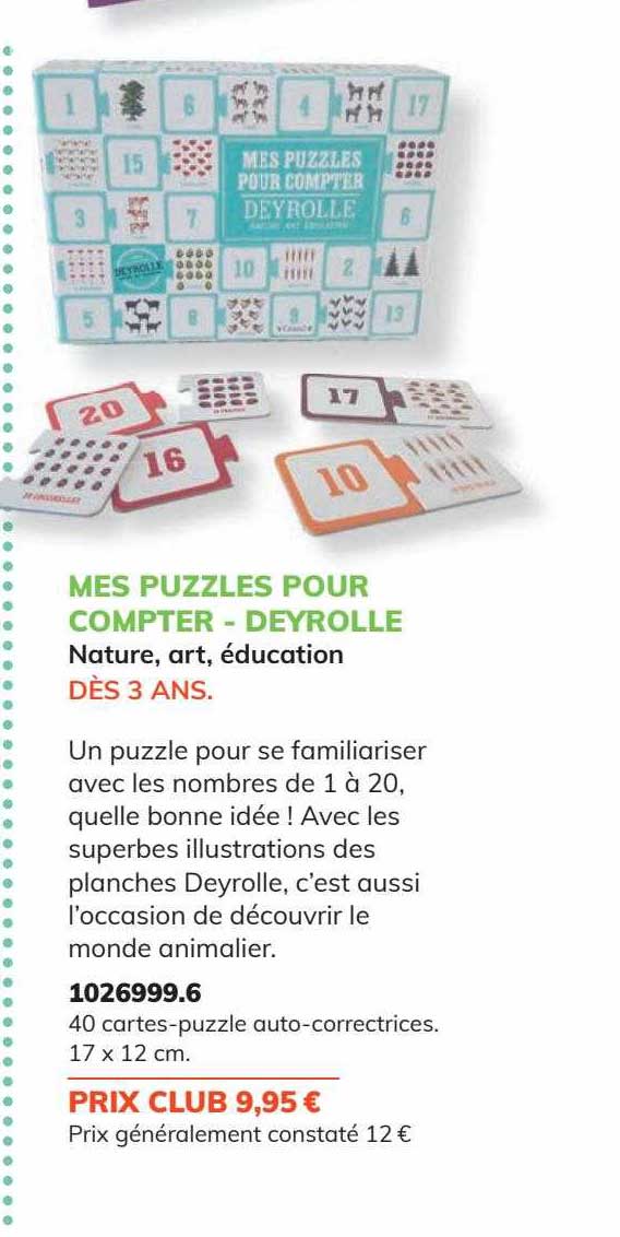 mes puzzles pour compter - deyrolle nature art éducation
