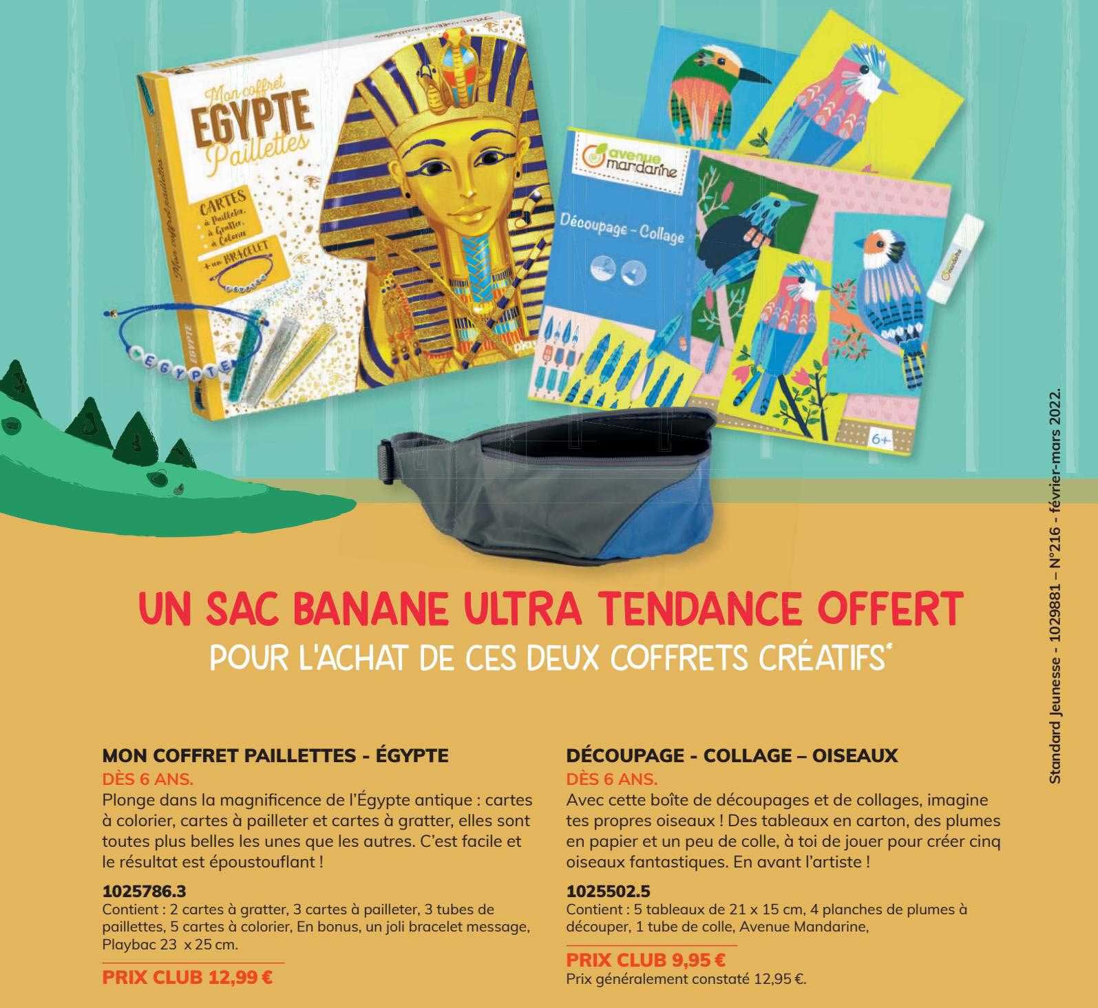 mon cofret paillettes - égypte découpage - collage - oiseaux