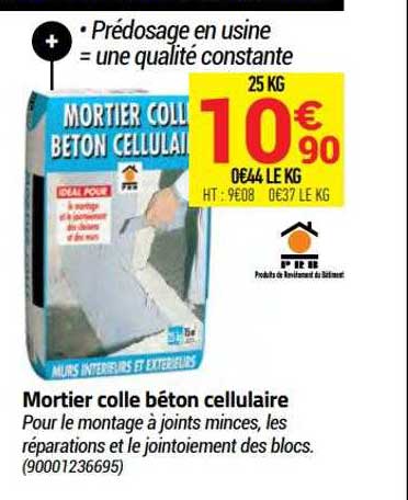 mortier colle béton cellulaire