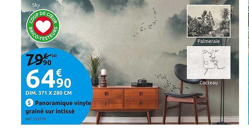 panoramique vinyle grainé sur intissé