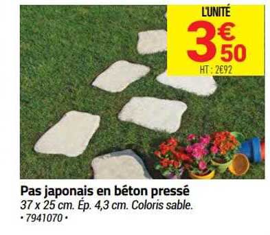 pas japonais en béton pressé