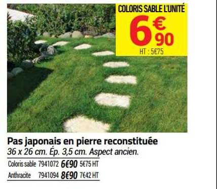 pas japonais en pierre reconstituée