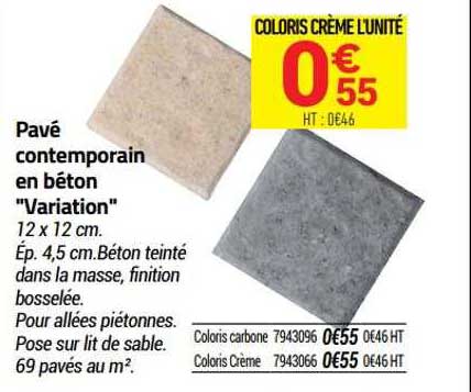 pavé contemporain en béton "variation"