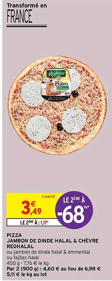 Pizza Jambon De Dinde Halal & Chèvre Reghalal