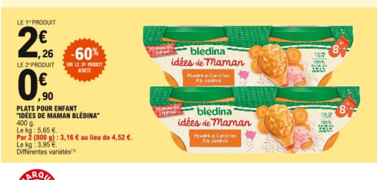plats pour enfant "idées de maman blédina"