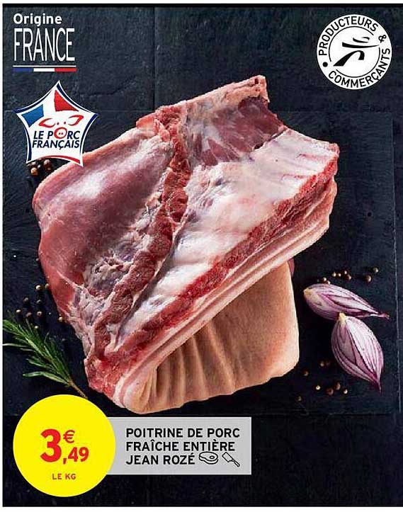 poitrine de porc fraîche entière jean rozé