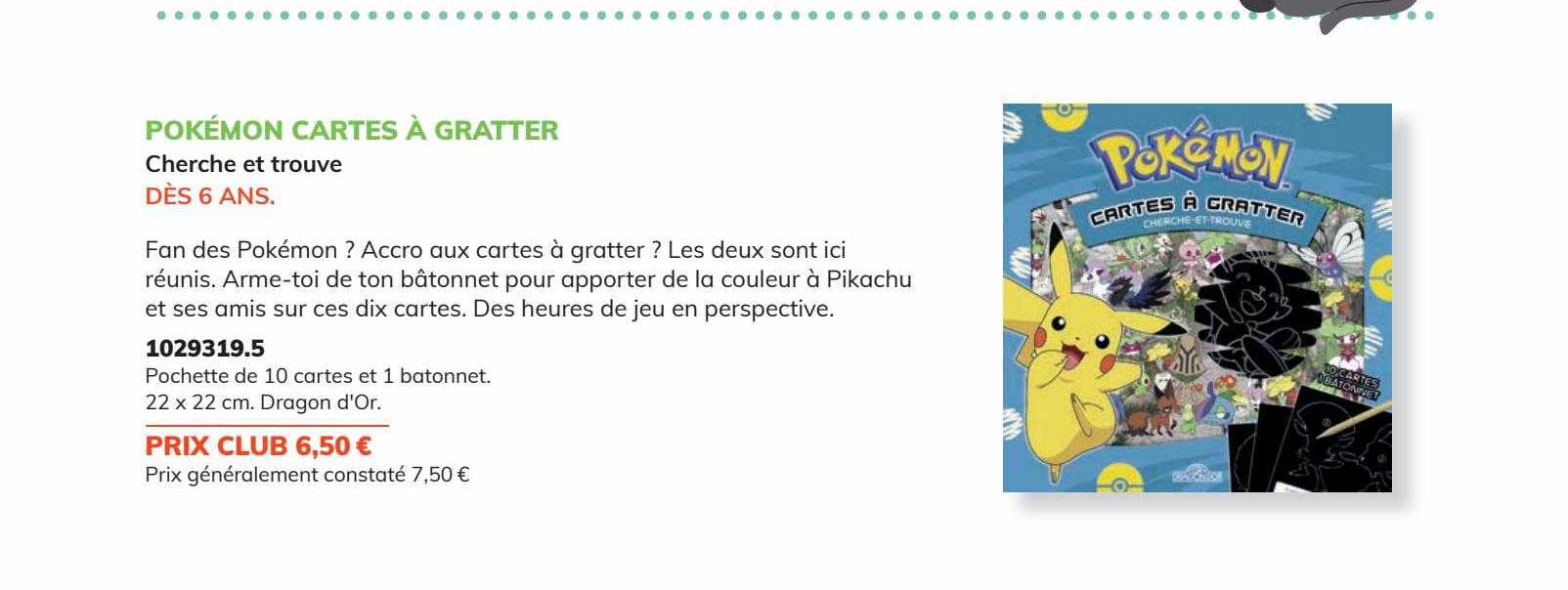 pokémon cartes à gratter cherche et trouve