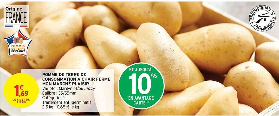 pomme de terre de consommation à chair ferme mon marché plaisir