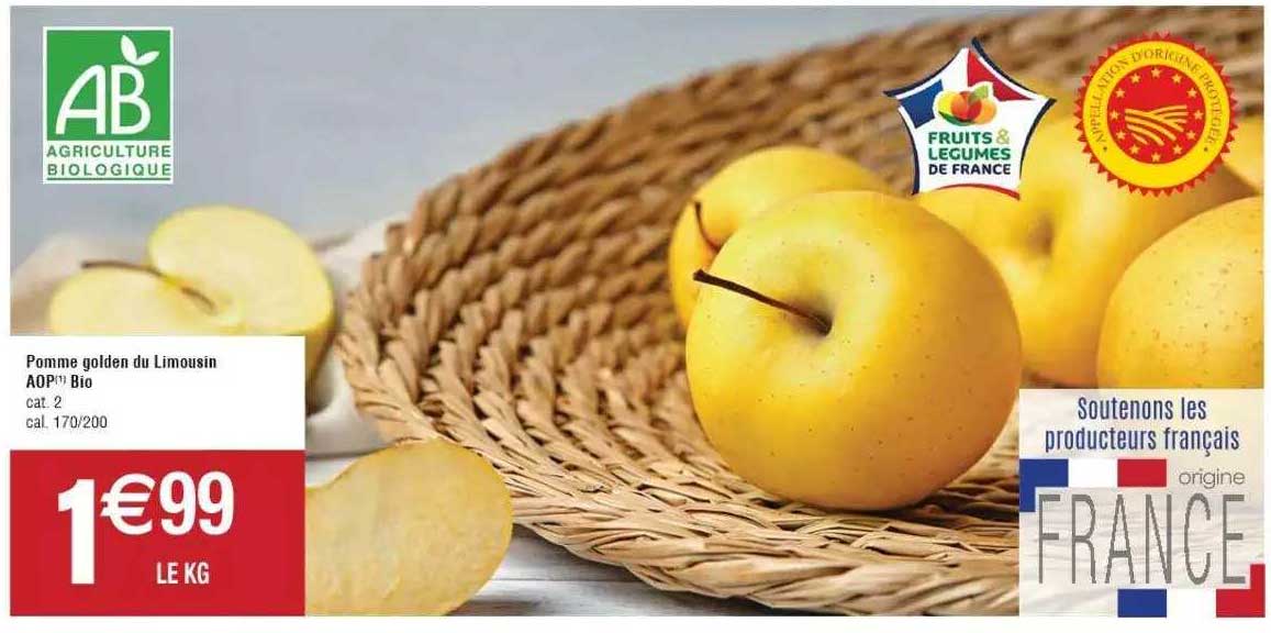 pomme golden du limousin aop bio
