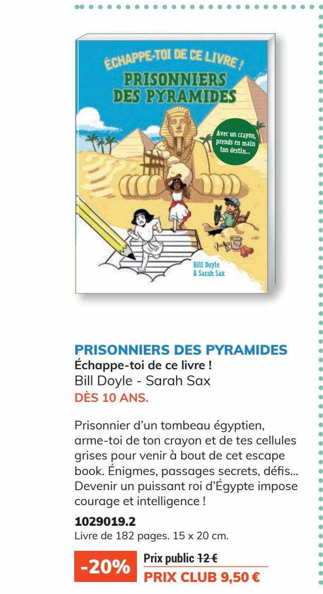 prisonniers des pyramides échappe-toi de ce livre ! bill doyle - sarah sax