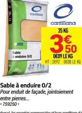 sable à enduire 0-2 cantillana