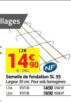 semelle de fondation sl 35