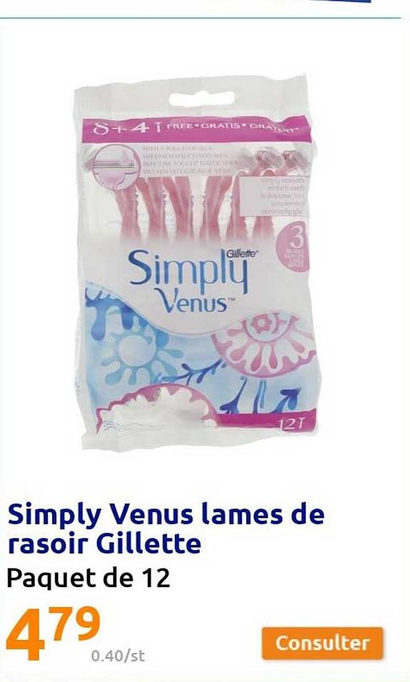 simply venus lames de rasoir gillette