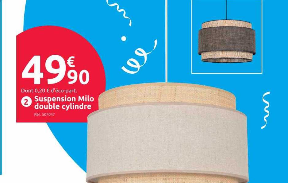 Suspension Milo Double Cylindre