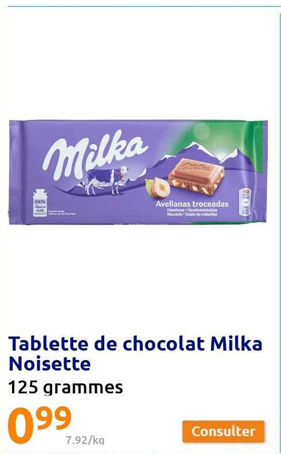 Tablette De Chocolat Milka Noisette