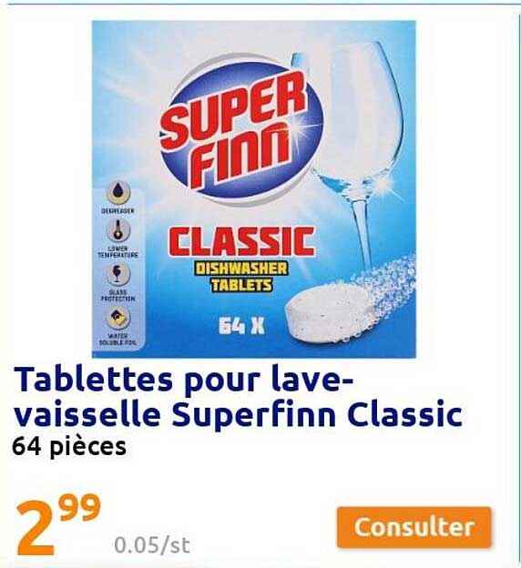 tablettes pour lave-vaisselle superfinn classic