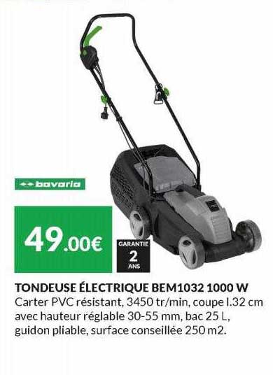 tondeuse électrique bem1032 1000 w bavaria