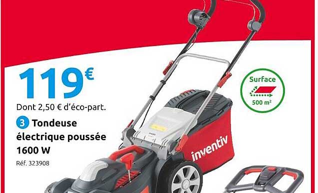 tondeuse électrique poussée 1600 w inventiv