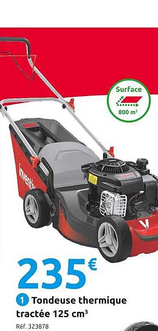 tondeuse thermique tractée 125 cm3 inventiv