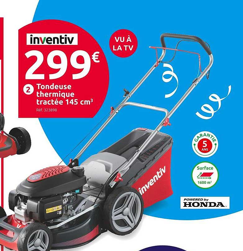 tondeuse thermique tractée 145 cm3 inventiv