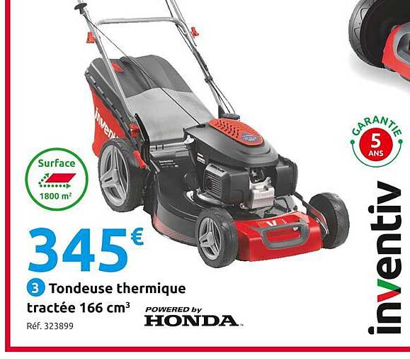 tondeuse thermique tractée 166 cm3 inventiv