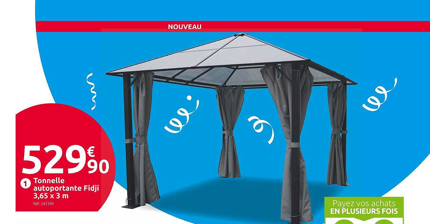 tonnelle autoportante fidji 3,65 x 3 m