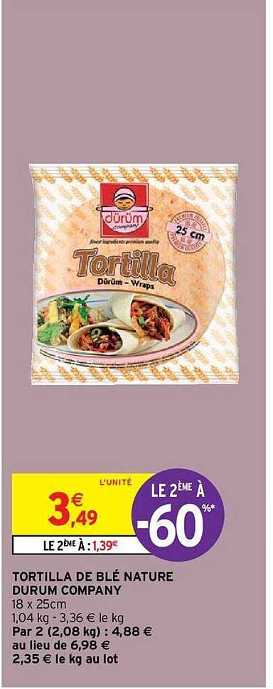 Tortilla De Blé Nature Dürüm Company