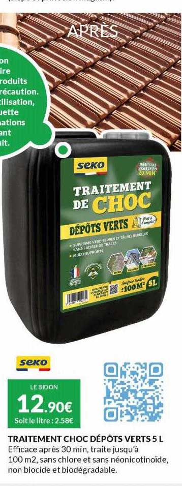 traitement choc dépôts verts 5 m seko