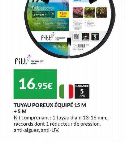 tuyau poreux équipé 15m + 5m