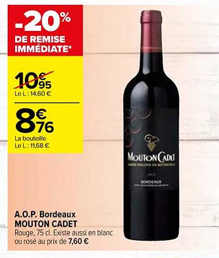 a.o.p. bordeaux mouton cadet
