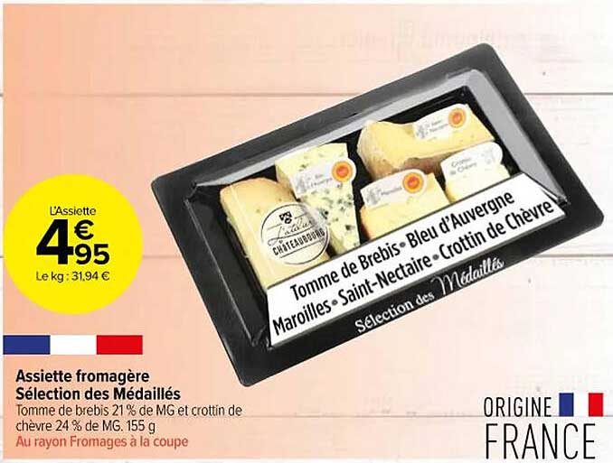 assiette fromagère sélection des médaillés