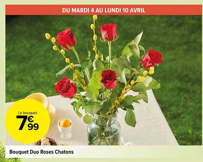 bouquet duo roses chatons