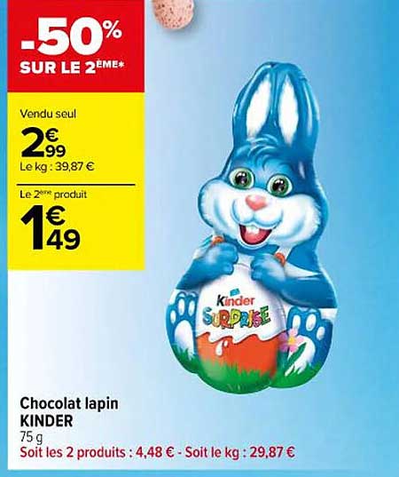 Chocolat Lapin Kinder