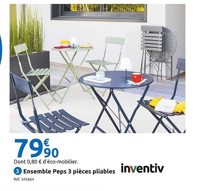 ensemble peps 3 pièces pliables inventiv