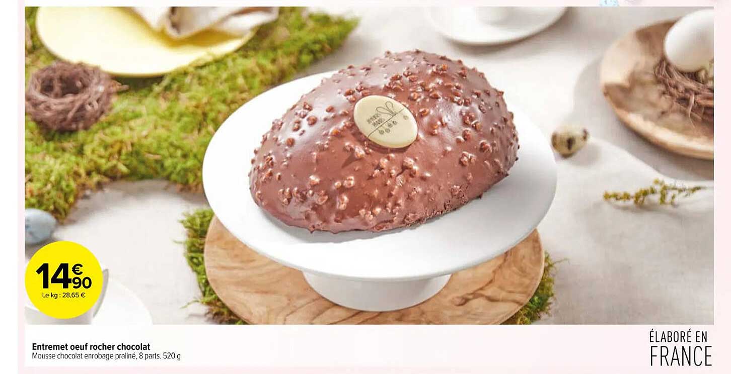 entremet œuf rocher chocolat