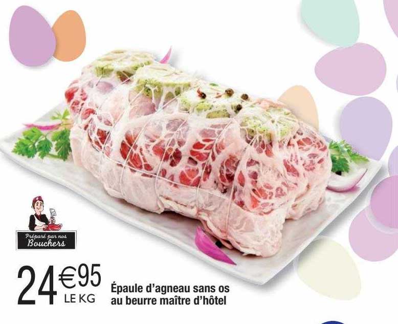 épaule d'agneau sans os au beurre maître d'hôtel