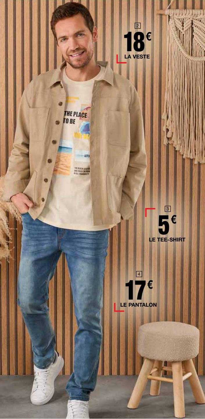 la veste, le tee-shirt, le pantalon