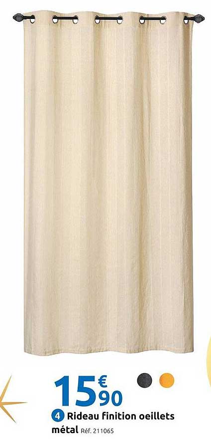 rideau finition œillets métal