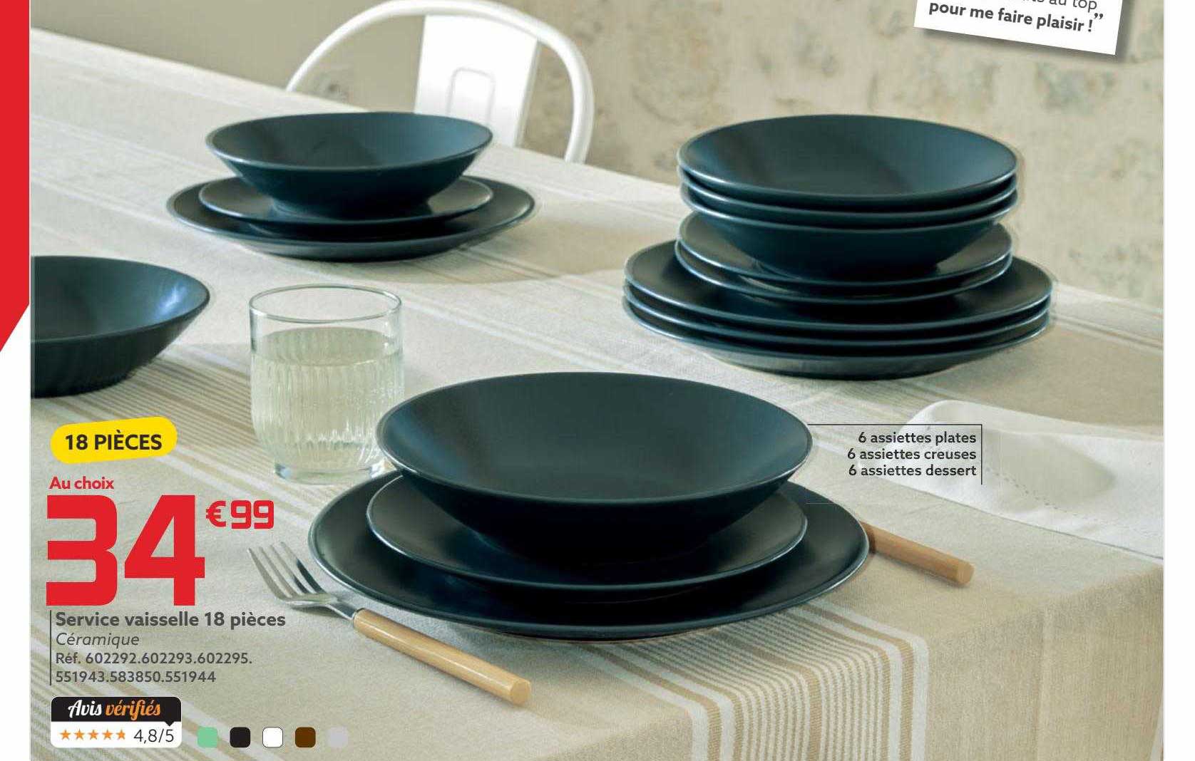 Service Vaisselle 18 Pièces