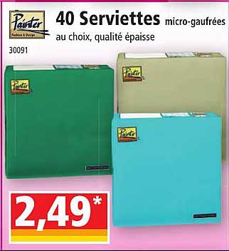 40 Serviettes Micro-gaufrées Painter